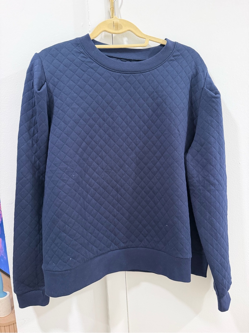Walter Hagen Quilted Crewneck Sweater - Navy